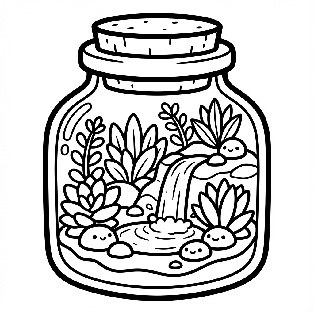Bright idea lightbulb with a brain, designed as bold line coloring pages.